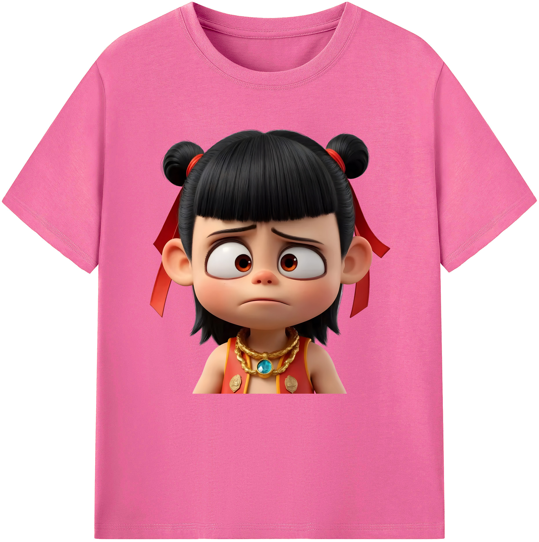 （画像用） Ne Zha 2 ナタ 魔童の大暴れ レディースカジュアルプリントTシャツ（綿100％）